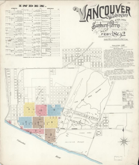 1894 Sanborn Fire Insurance Map of Vancouver, WA